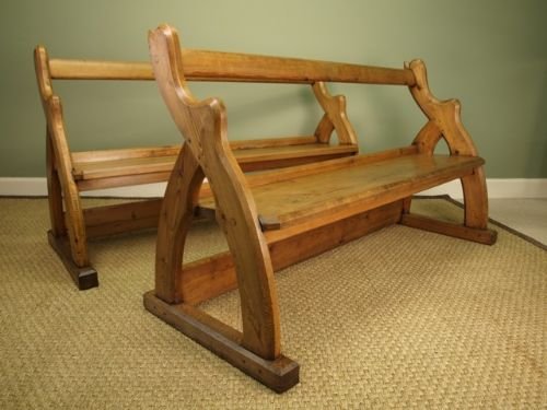 A Pair of Victorian Pine Benches