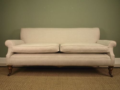 Stylish Victorian Upholstered Sofa with High Back