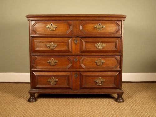 A Charles II Carolean Oak Chest of Drawers