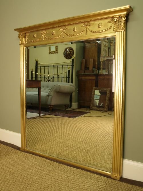 A Classical Victorian Giltwood Overmantel Mirror