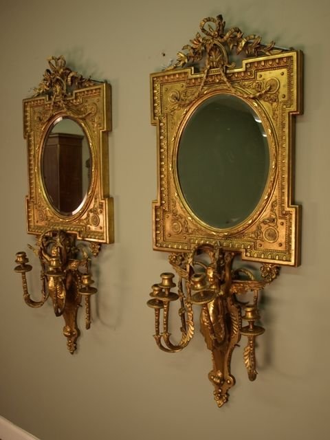 A Superb Pair of 19th Century Giltwood Girandoles