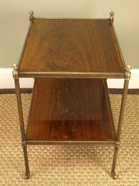 fig 1. 2 Tier Rosewood & Lacquered Brass Etagere