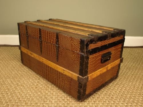 fig 2. Early 19th C Wood Bound Travelling Trunk