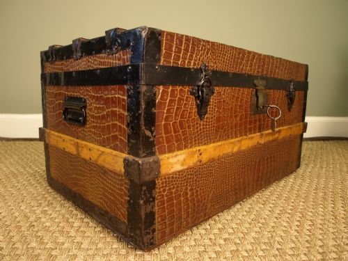 fig 4. Early 19th C Wood Bound Travelling Trunk
