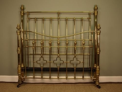A Rare Victorian Lacquered Brass Kingsize Bed