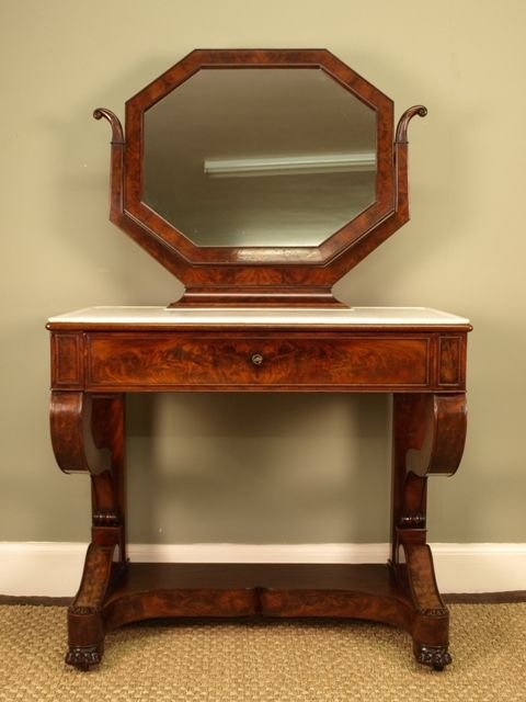 19th Century Mahogany & Marble Topped Dressing Table