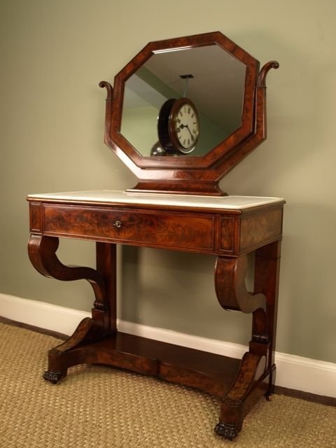 fig 1. 19th Century Mahogany & Marble Topped Dressing Table