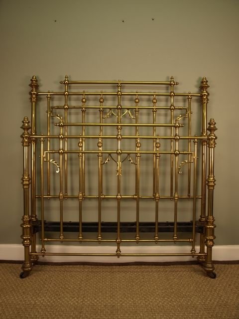 A Victorian Lacquered Brass Double Bed (4ft6")