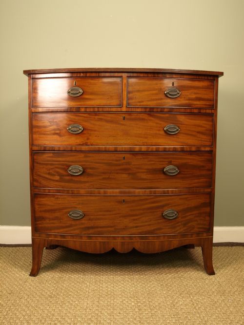 A Superb George III Mahogany Bow Front Chest