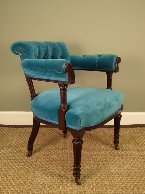fig 1. 19th Century Gillow & Co Upholstered Office Chair