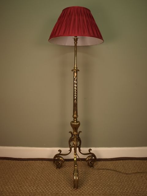 An Edwardian Brass Standard Lamp