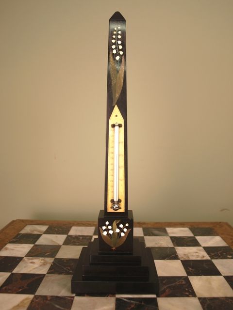 fig 1. 19th Century Ashford Marble Obelisk Thermometer