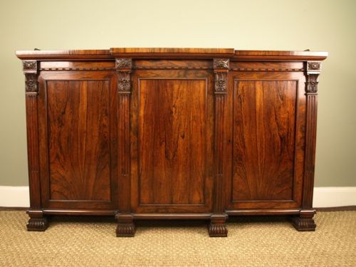A Fine George IV Rosewood Breakfront Cabinet.