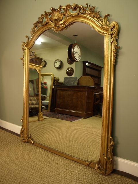 fig 1. A Large Ornate Victorian Giltwood Mirror