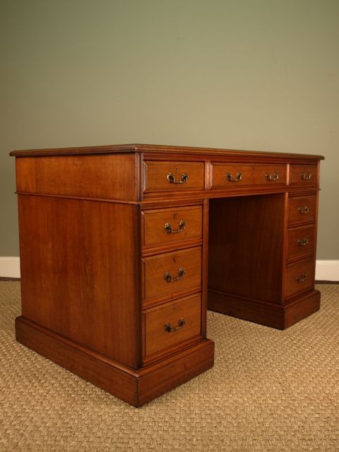 fig 1. A Victorian Walnut Pedestal Desk