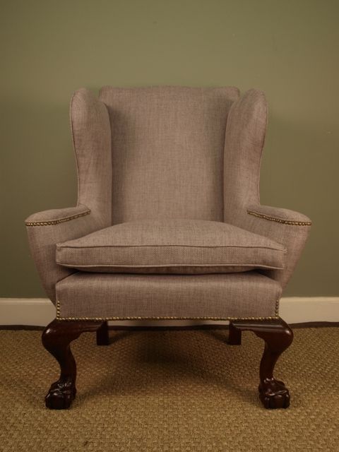 fig 1. A Large Edwardian Upolstered Wing Chair