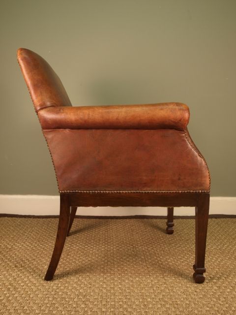 fig 2. A Leather Edwardain Library Club Chair