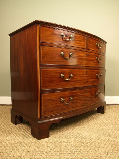 fig 1. A Superb George III Inlaid Mahogany Bow Front Chest of Drawers