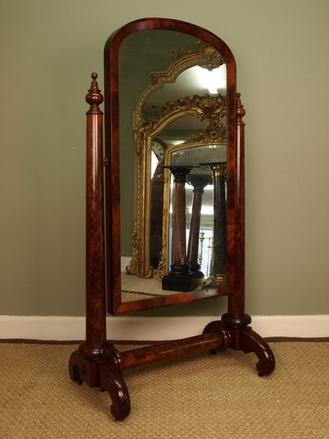 A William IV Mahogany Cheval Mirror