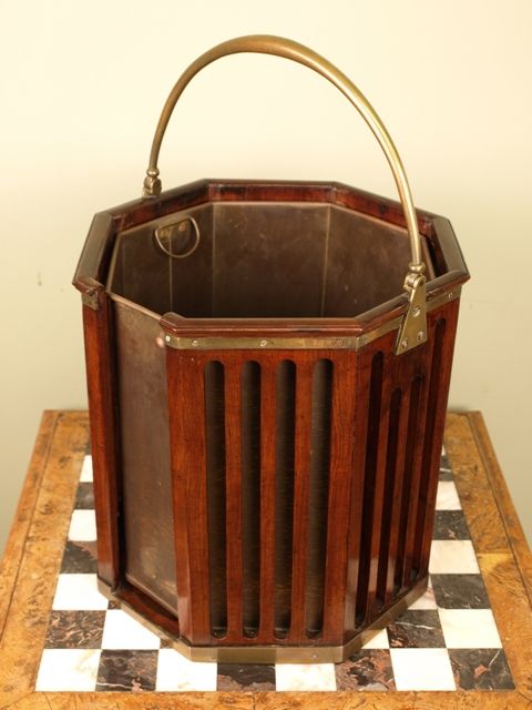 A George III Mahogany and Brass Bound Plate Bucket