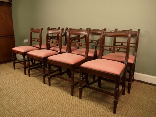 A Set of 8 George IV Mahogany Dining Chairs