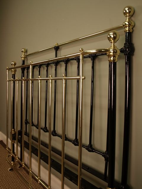 fig 1. A Victorian 4ft-6 (double) Bow End Brass & Iron Bed