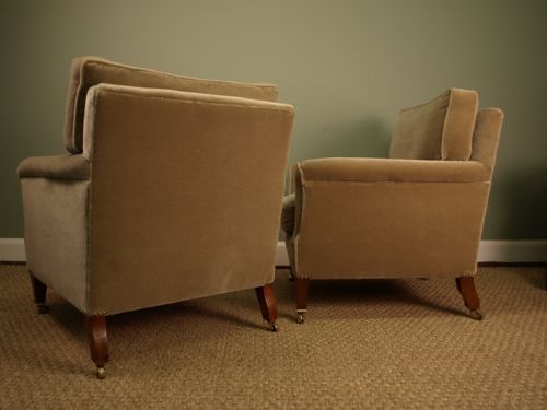 fig 1. A Pair of Howard & Sons Clayton Armchairs