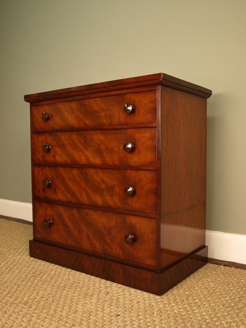 fig 1. A Small Proportioned Victorian Mahogany Chest of Drawers.