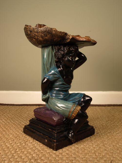 Victorian Carved and Painted Blackamoor Seat