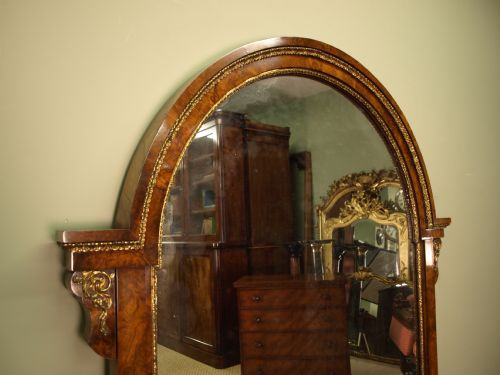fig 1. A Victorian Burr Walnut & Ormalu Overmantel Mirror