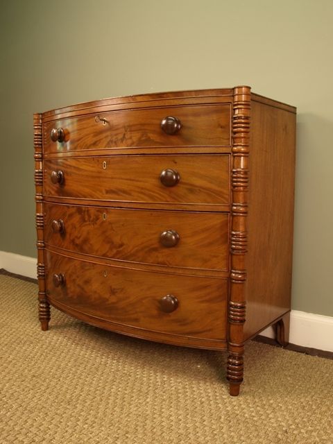 A Small Georgian Mahogany Bow Front Chest
