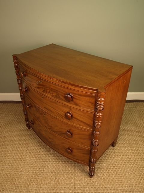 fig 1. A Small Georgian Mahogany Bow Front Chest