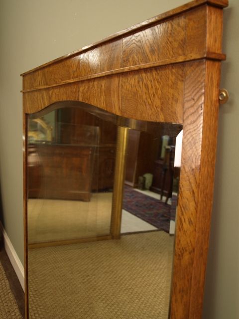 fig 1. A Stylish Edwardian Oak Overmantel Wall Mirror