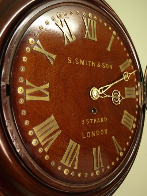 fig 1. Smith & Son of London Mahogany Wooden Dial Clock