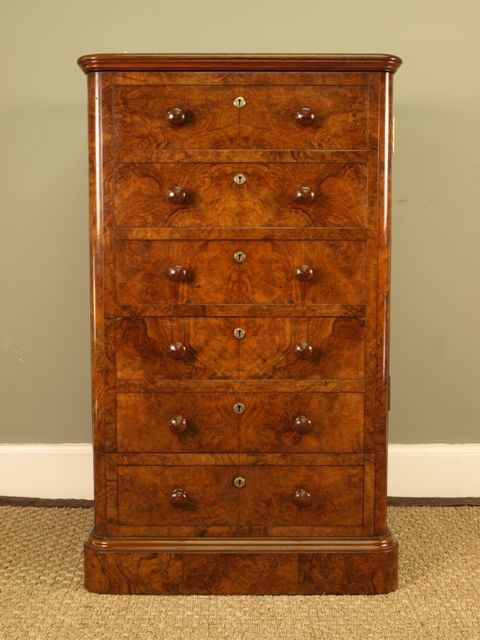 A Superb Burr Walnut Safe Cabinet with Chubb Safe