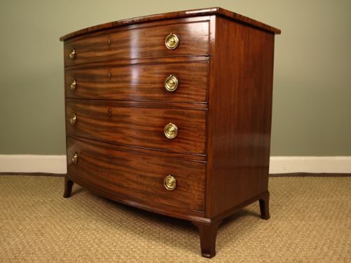 George III Mahogany Bow Front Chest of Drawers