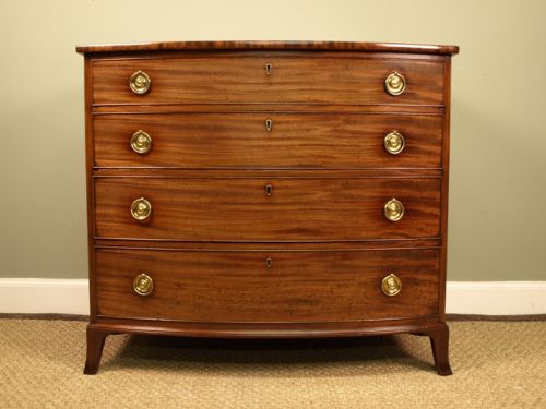fig 1. George III Mahogany Bow Front Chest of Drawers