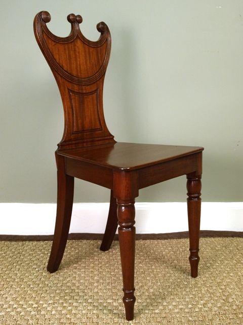 fig 1. A Regency Mahogany Side/Hall Chair