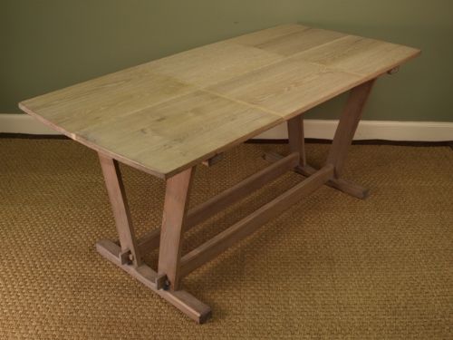 19th C Bleached Oak Dining Table