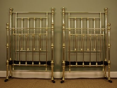 A Rare Pair of Hoskins & Sewell Victorian Brass Beds