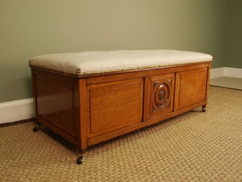 fig 1. An Edwardian Light Oak Ottoman