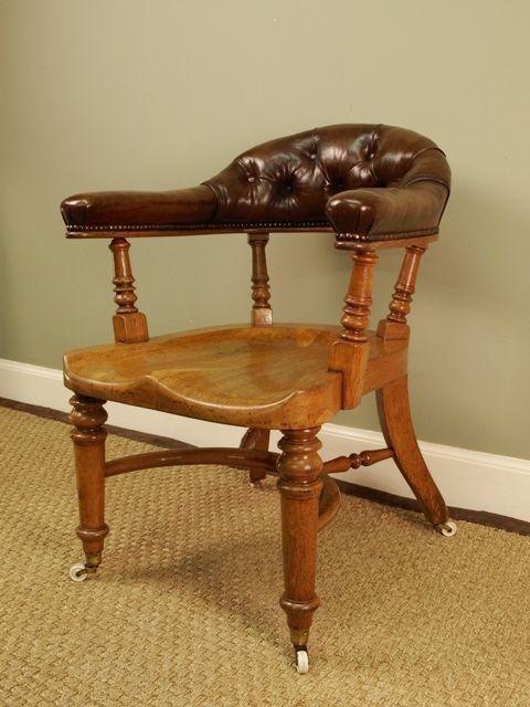 A Stylish Oak Victorian Office Chair