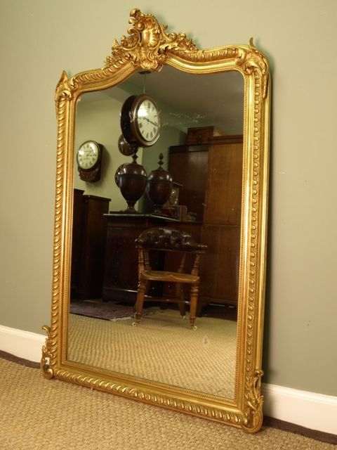fig 1. A Stunning Giltwood 19th C. French Wall Mirror