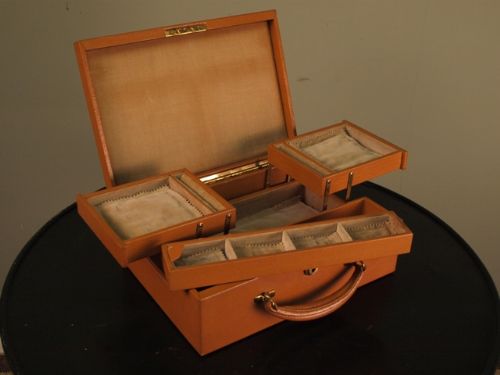 Early 20th C Asprey Leather Jewellery Case