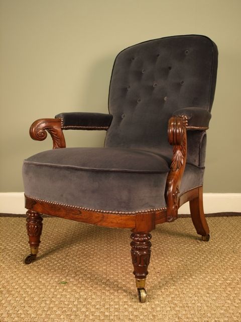 fig 1. A Stunning George IV Rosewood Library Chair