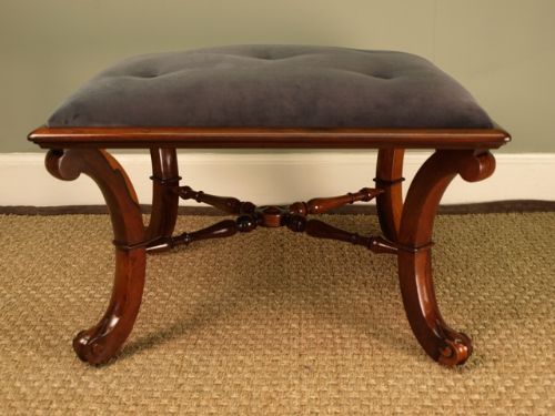 fig 1. A Victorian Upholstered Rosewood Stool
