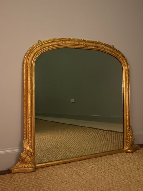 A Small Victorian Overmantel Giltwood Mirror