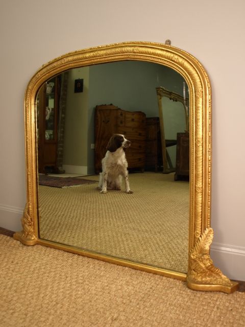 fig 1. A Small Victorian Overmantel Giltwood Mirror