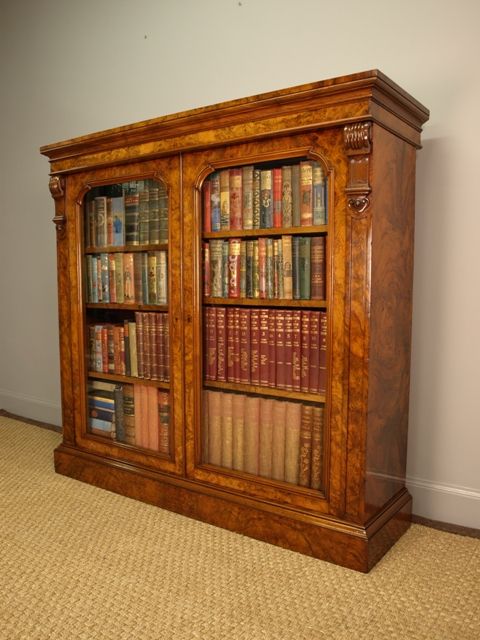 fig 1. A Superb Burr Walnut Glazed Bookcase