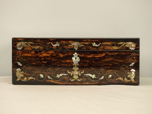 Exquisite Inlaid Coromandel Writing Box